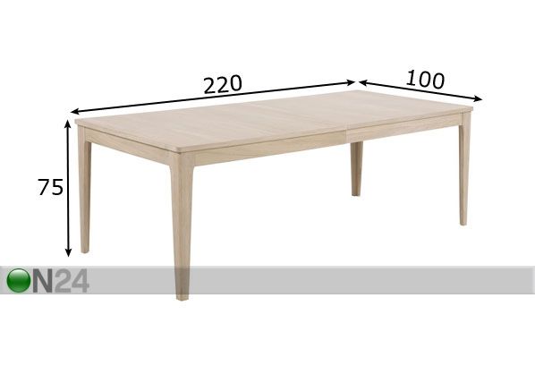 Söögilaud Woode 220x100 cm mõõdud