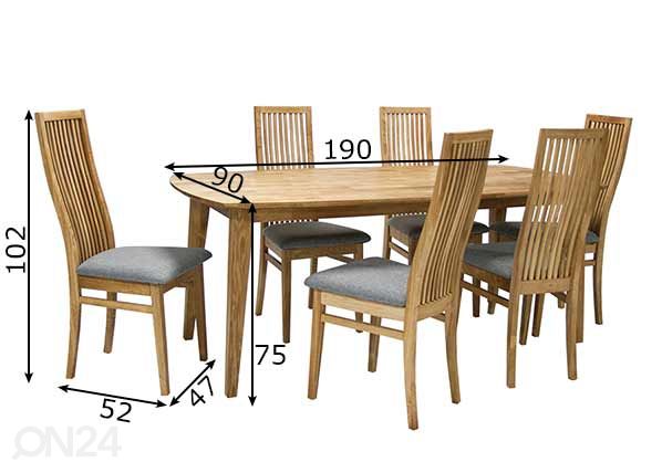 Söögitoa komplekt Retro mõõdud