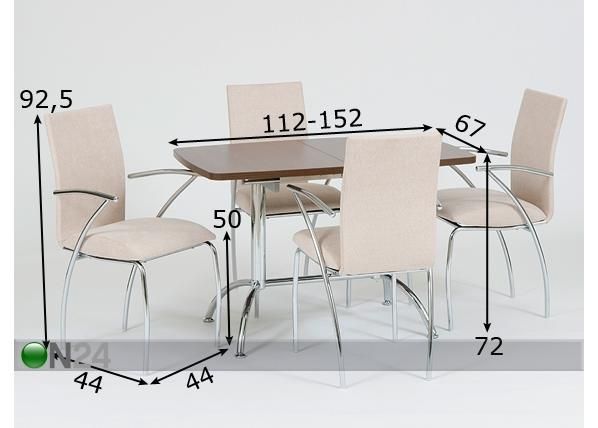 Söögitoakomplekt mõõdud