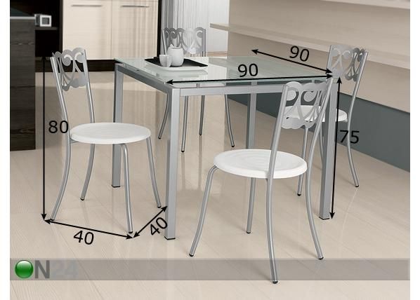 Söögitoakomplekt mõõdud