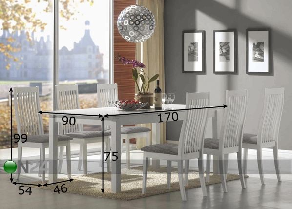 Söögitoakomplekt Caira 1+6 mõõdud