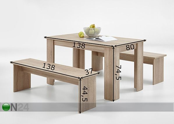 Söögitoakomplekt Dornum mõõdud