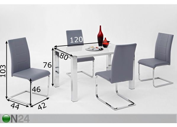 Söögitoakomplekt Enia II mõõdud