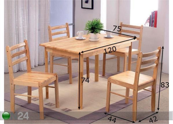 Söögitoakomplekt Krista 75x120 cm mõõdud