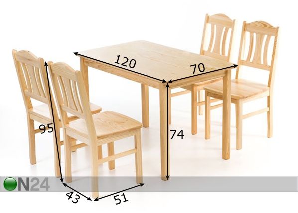 Söögitoakomplekt Per mõõdud