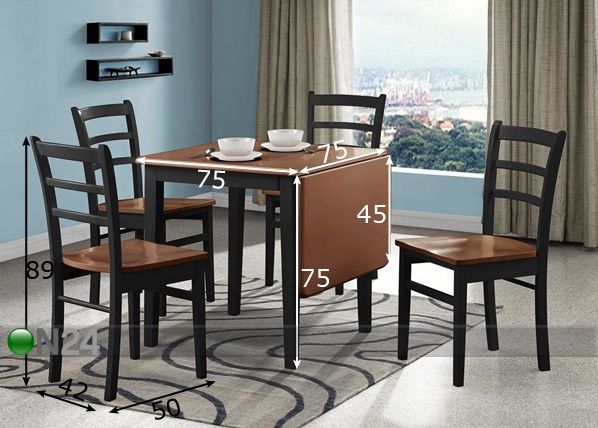 Söögitoakomplekt Piamonte mõõdud
