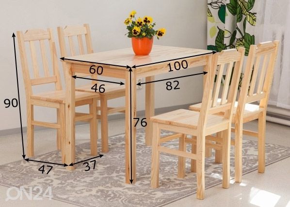 Söögitoakomplekt Tim mõõdud