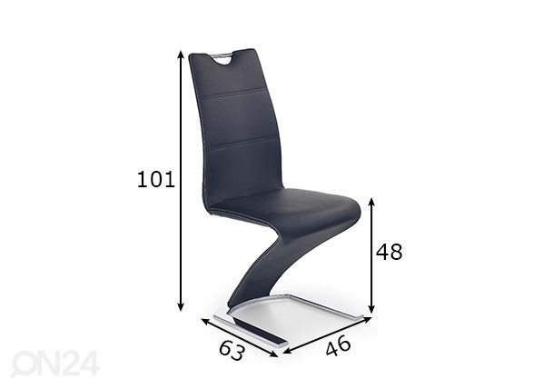 Söögitool, 2 tk mõõdud