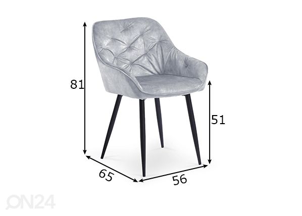 Söögitool, 2tk mõõdud