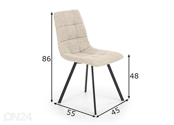 Söögitool, 2tk mõõdud