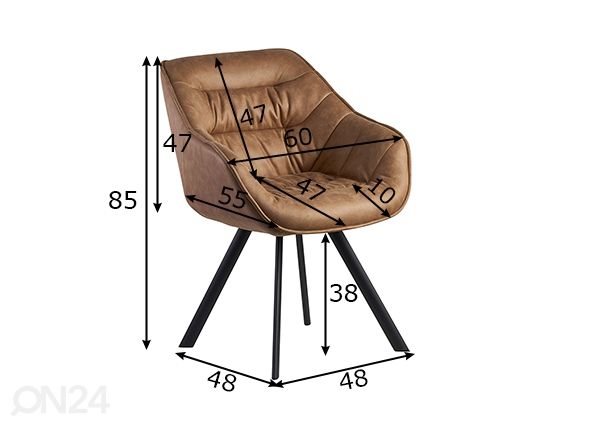 Söögitool, beež mõõdud