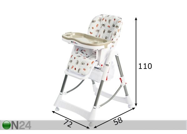 Söögitool Britton® Hip Koala mõõdud