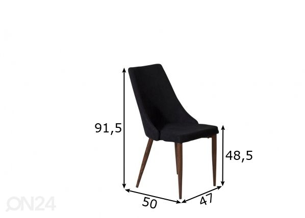 Söögitool Leone, 2 tk mõõdud