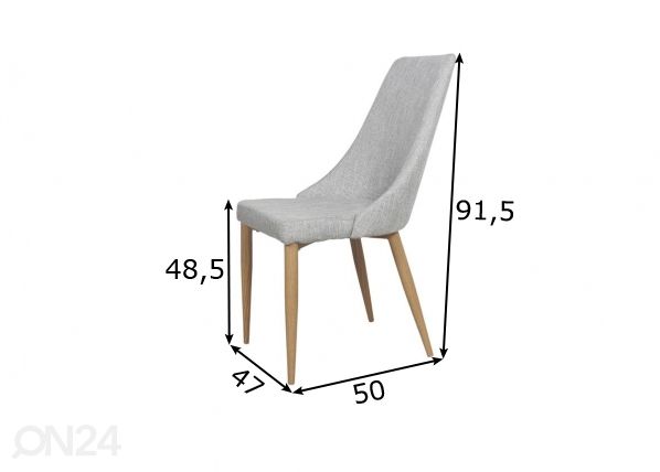 Söögitool Leone, 2 tk mõõdud