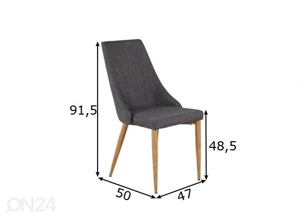 Söögitool Leone, 2 tk mõõdud
