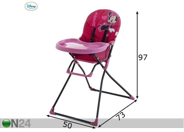 Söögitool Mac Baby Minnie Mouse mõõdud