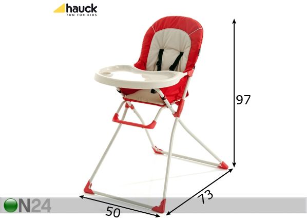 Söögitool Mac Baby punane mõõdud