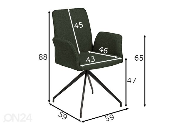 Söögitool Mesa mõõdud