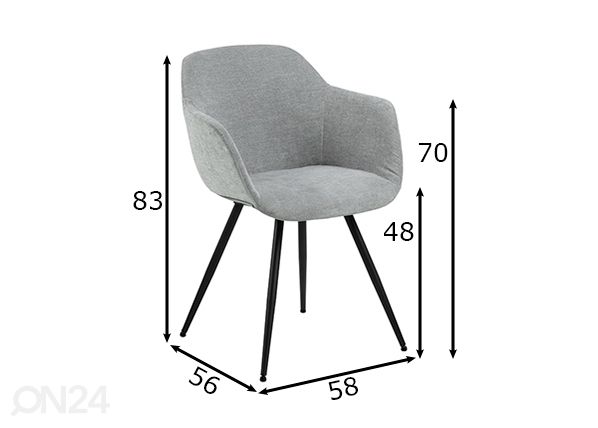 Söögitool Noella mõõdud