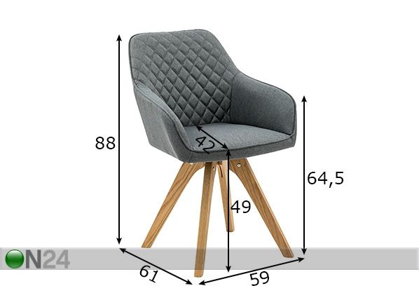 Söögitoolid, 2 tk mõõdud