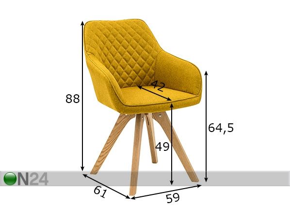 Söögitoolid, 2 tk mõõdud