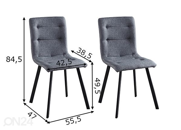 Söögitoolid, 2 tk mõõdud