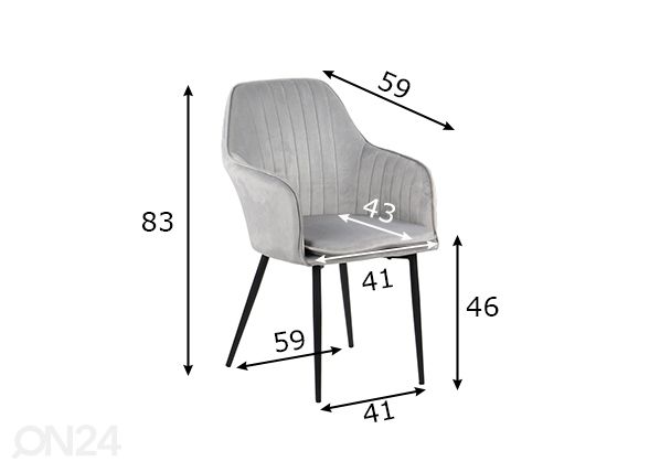Söögitoolid, 2 tk mõõdud