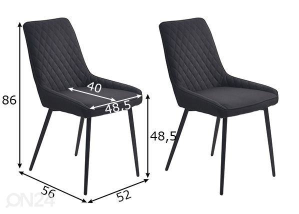 Söögitoolid 2tk, must mõõdud