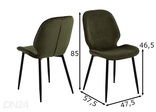 Söögitoolid Femke, 4 tk mõõdud