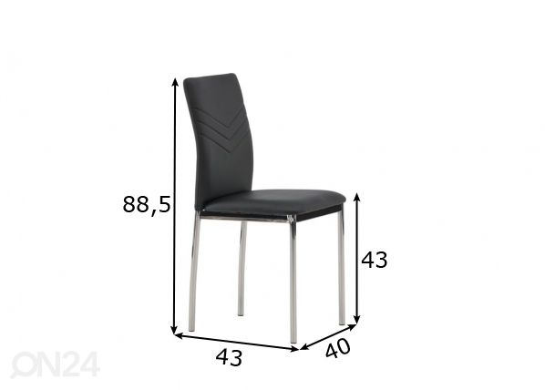 Söögitoolid Lily, 2 tk mõõdud