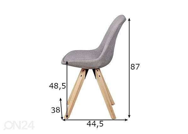 Söögitoolid Lima, 2 tk mõõdud