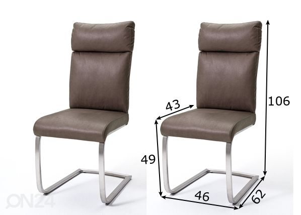 Söögitoolid Rabea, 2 tk mõõdud