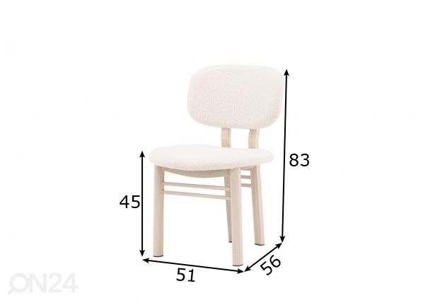 Söögitoolid Sia, 2 tk mõõdud