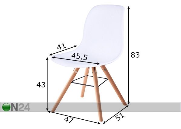 Söögitoolid Sit, 2 tk mõõdud