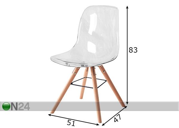 Söögitoolid Sit, 2 tk mõõdud