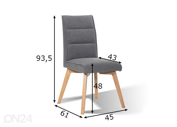 Söögitoolid Sit, 2 tk mõõdud