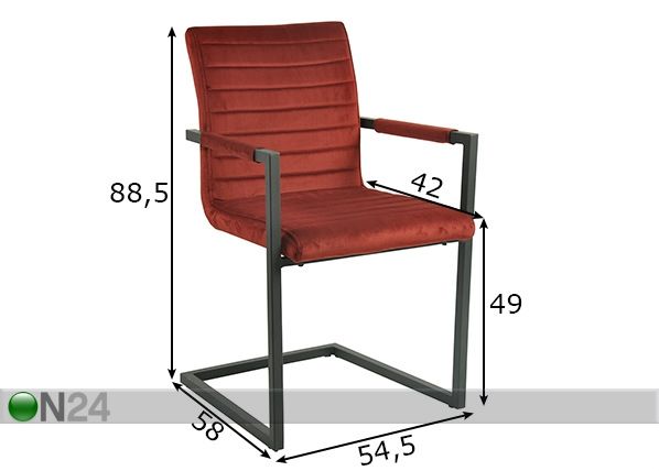 Söögitoolid Sit, 2 tk mõõdud