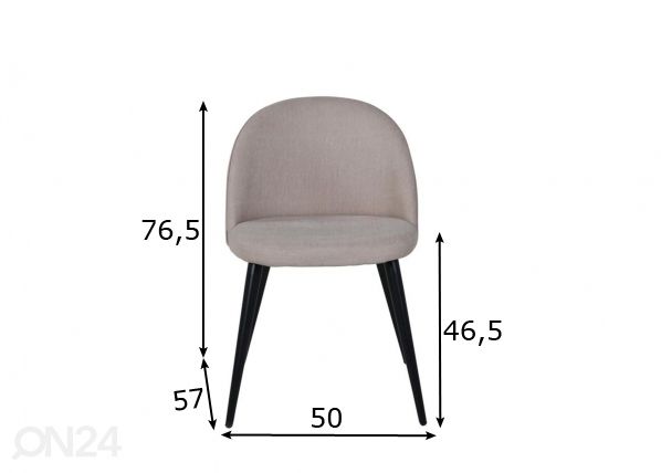 Söögitoolid Velvet, 2 tk mõõdud