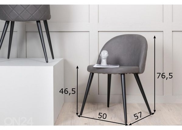 Söögitoolid Velvet, 2 tk mõõdud