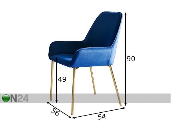 Söögitoolide komplekt, 2 tk mõõdud