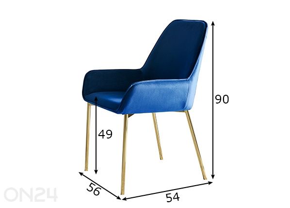 Söögitoolide komplekt, 2 tk mõõdud