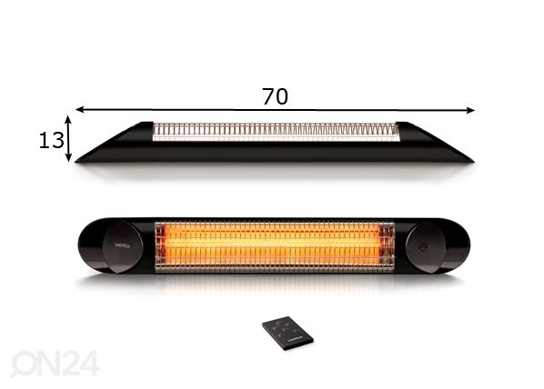 Soojuskiirgur Veito Blade Mini 1200W mõõdud