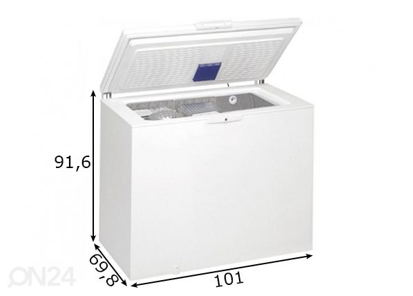 Sügavkülmkirst Whirlpool mõõdud