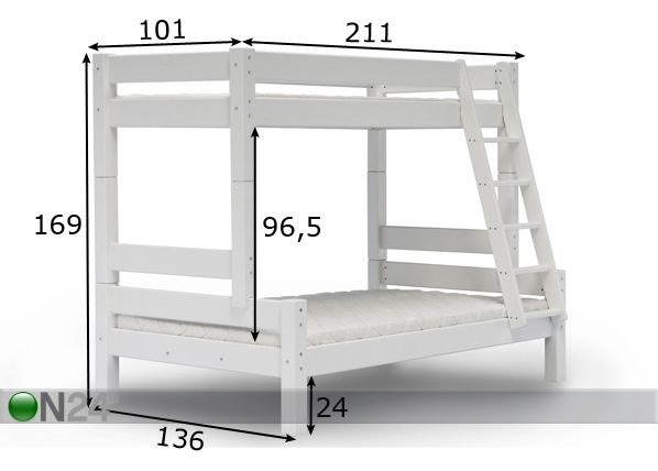 Suwem narivoodi Lahe 90/120x200 cm mõõdud