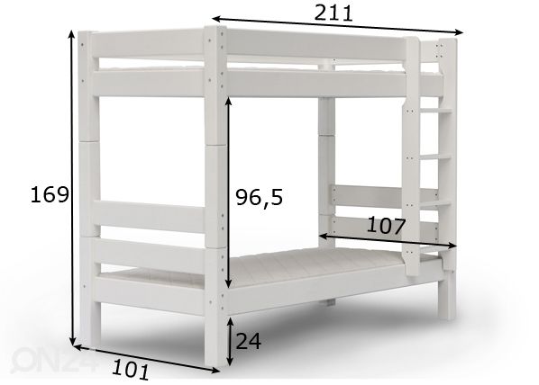 Suwem narivoodi Lahe püstredeliga 90x200 cm mõõdud