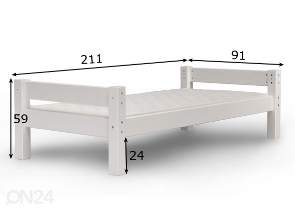 Suwem voodi Lahe 80x200 cm mõõdud