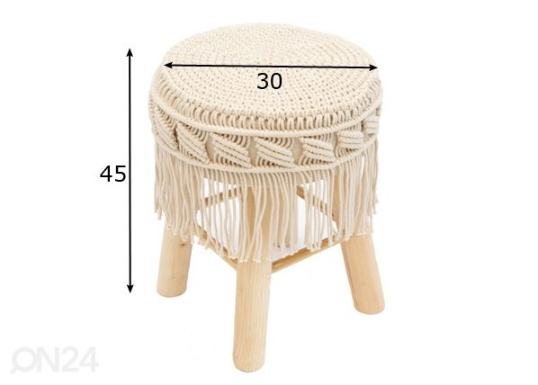Taburet Macrame mõõdud