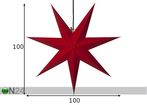 Täht Rozen 100cm, punane mõõdud