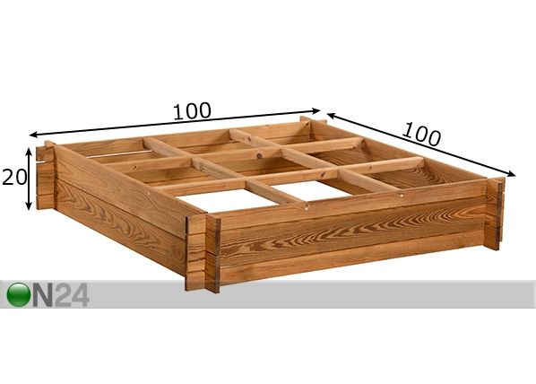 Taimekasvatuskast 100x100 cm 9 sektorit mõõdud