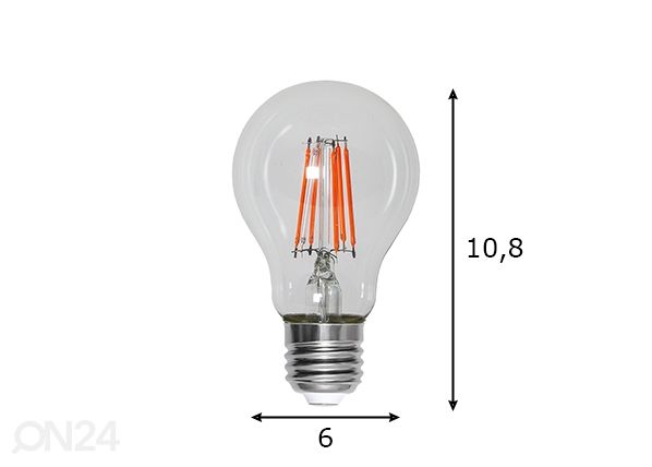 Taimelambipirn LED E27 6,5W mõõdud
